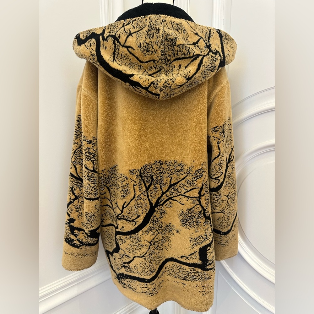 Vintage 1980s Cozy Fuzzy Reversible Brown Black Denali Polar Fleece Coat (Large) - Picture 7 of 13